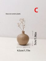 Japanese Simple Wooden Flower Vase | Minimalist Glass Vase for Home & Office Decoration - Image 2