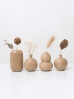 Japanese Simple Wooden Flower Vase | Minimalist Glass Vase for Home & Office Decoration - Image 6