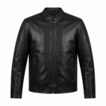 Ozil Men's Genuine Sheepskin Leather Cafe Racer Jacket - Image 2