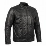 Ozil Men's Diamond Quilted Biker Jacket – Genuine Sheepskin Leather, Black - Image 6