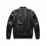 Ozil Men's Leather Bomber Jacket – Genuine Sheepskin Leather, Black - Image 3