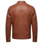 Ozil Men's Genuine Sheepskin Leather Cafe Racer Jacket - Image 9