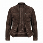 Ozil Men's Suede Snap Collar Biker Jacket – Genuine Sheepskin Leather - Image 17