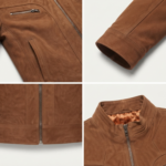 Ozil Men's Weathered Grain Racer Jacket – Genuine Sheepskin Leather - Image 11