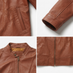 Ozil Men's Genuine Sheepskin Leather Cafe Racer Jacket - Image 11