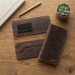 Ozil Genuine Leather Vintage Style Slim Long Wallet, ID Window - Image 13