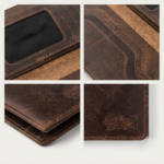 Ozil Genuine Leather Vintage Style Slim Long Wallet, ID Window - Image 11