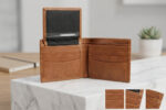 Ozil Pebbled Grain Slim Bifold Wallet, Genuine Leather - Image 15