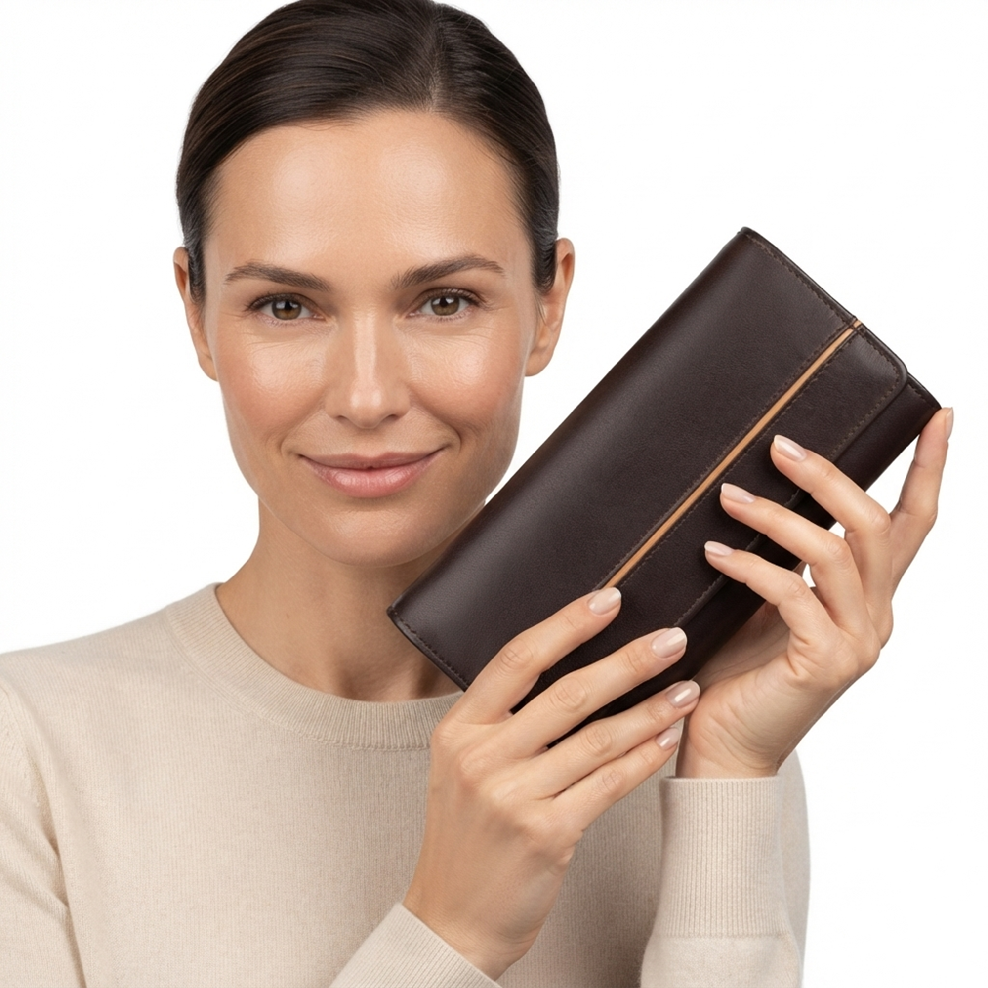 6 Ozil Genuine Leather Long Wallet Flap Close, Phone Pocket - Image 1