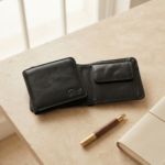 Ozil Leather Bifold Wallet with Coin Pocket, Genuine Leather, Black - Image 7