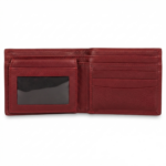 Ozil Pebbled Grain Leather Bifold Wallet, Genuine Leather, Color Maroon - Image 3