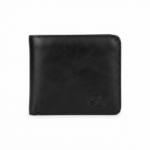 Ozil Leather Bifold Wallet with Coin Pocket, Genuine Leather, Black - Image 2