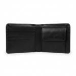 Ozil Leather Bifold Wallet with Coin Pocket, Genuine Leather, Black - Image 3