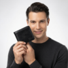 Ozil Leather Bifold Wallet with Coin Pocket, Genuine Leather, Black