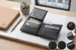 Ozil Pebbled Grain Slim Bifold Wallet, Genuine Leather - Image 8
