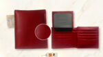 Ozil Pebbled Grain Leather Bifold Wallet, Genuine Leather, Color Maroon - Image 8