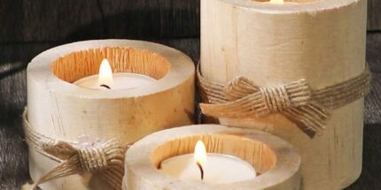 Lumina Rustic Wooden Tealight Holder Set (3pcs set) - Beechikki