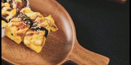 Wooden platter serving image