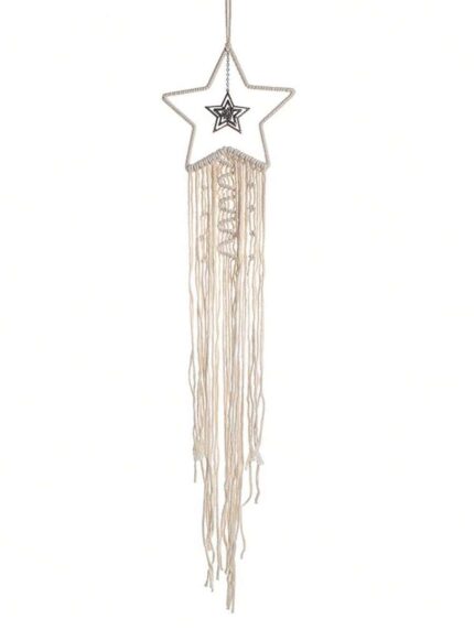 Celestial Boho Macrame Star Shape Dream Catcher Wall Hanging - Beechikki